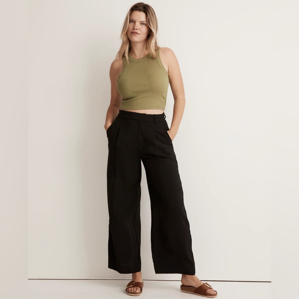 Madewell Supima Ribbed Cutaway Cropped Tank  - Madewell Ribbed Cropped Tank Top